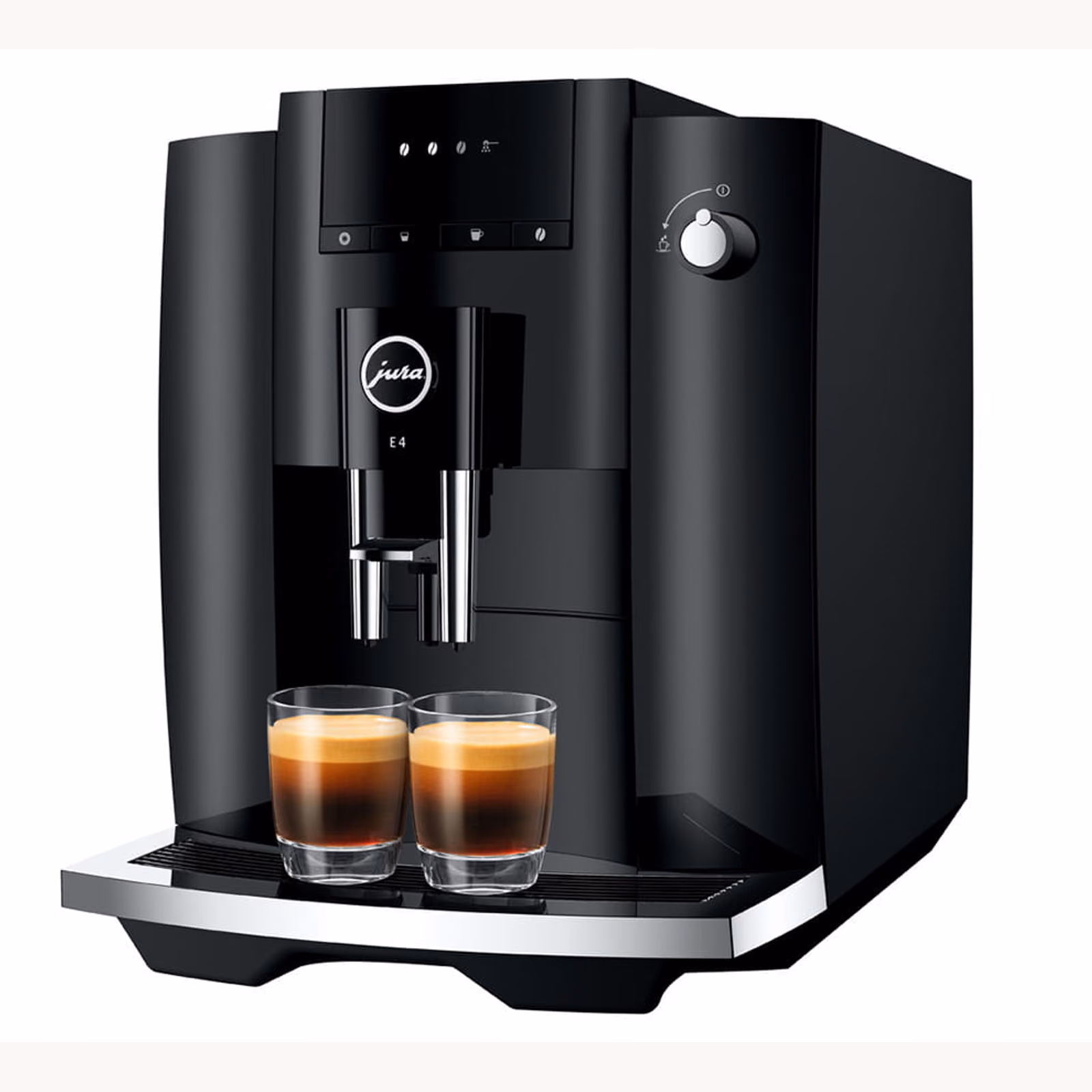 JURA E4 Piano Black Kaffeevollautomat, Vorderansicht